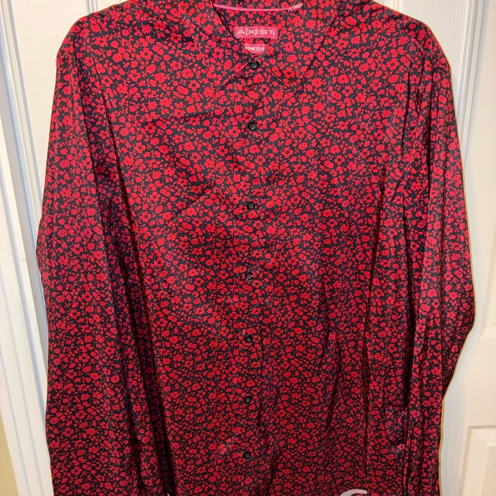 Axist Red and Black Casual Button Down Shirt